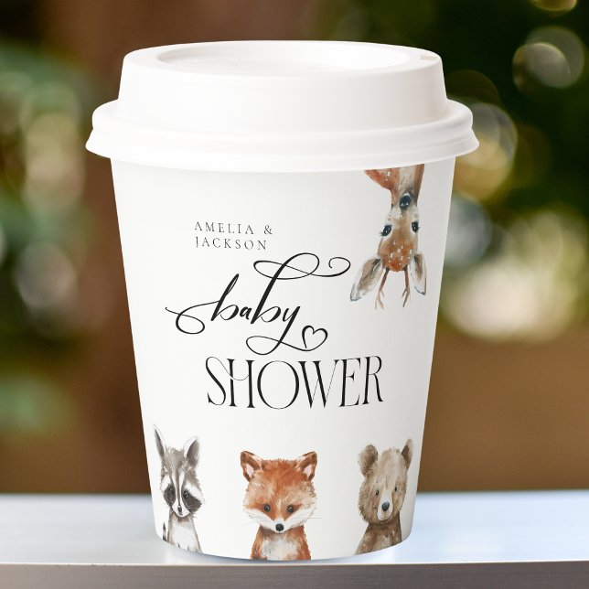Vasos De Papel Watercolor Woodland Animals Modern (Subido por el creador)