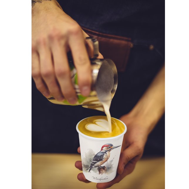 Vasos De Papel Watercolor Woodpecker Woodland, personalizado (Subido por el creador)