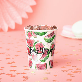 Vasos De Papel Watermelon Baby Girl Shower