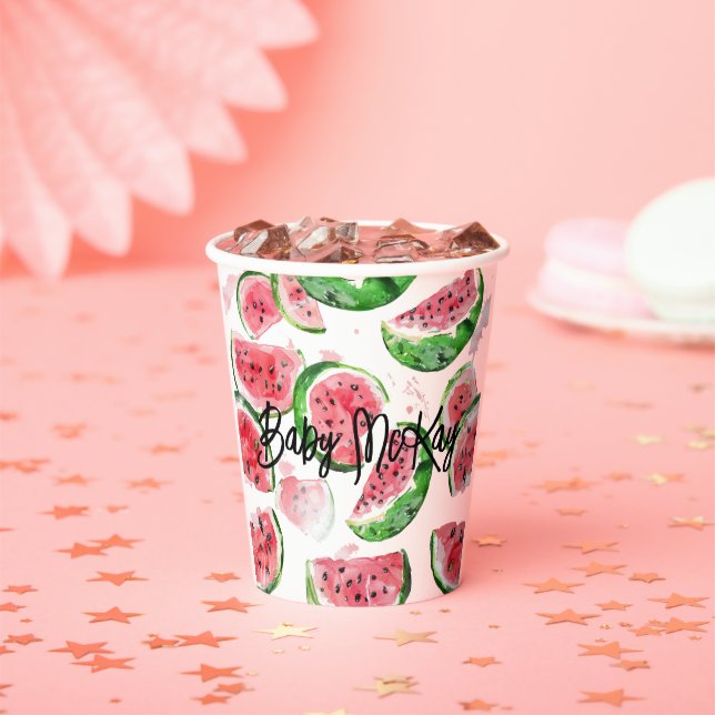 Vasos De Papel Watermelon Baby Girl Shower (in situ)
