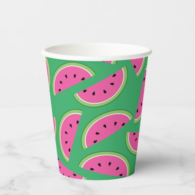 Vasos De Papel Watermelon Cute Kids Primer cumpleaños (Anverso)