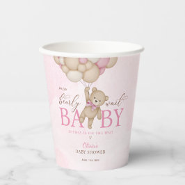 Vasos De Papel We Can Bearly Wait Pink Baby Shower