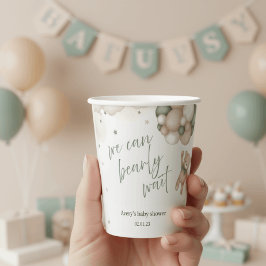 Vasos De Papel “We Can Bearly Wait” Teddy Bear Baby Shower 
