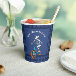 Vasos De Papel Werewolf Skeleton on a BMX Bike Personalized