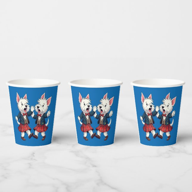 Vasos De Papel West Highland Terrier Dancing Scottish Ceilidh  (Multi)