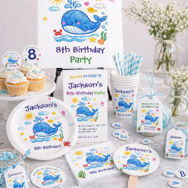 Vasos De Papel Whale Theme Summer Kids Birthday Party