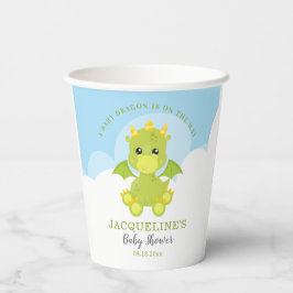 Vasos De Papel Whimsical Boy Dragon Baby Shower
