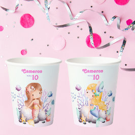 Vasos De Papel Whimsical Elegant Under the Sea Mermaid