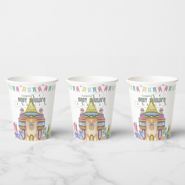 Vasos De Papel Whimsical Fairytale Dragon Baby Shower (Multi)