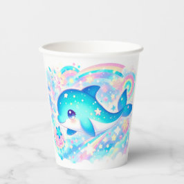 Vasos De Papel Whimsical Fantasy Dolphin Baby Shower