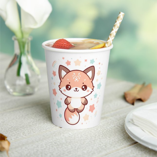 Vasos De Papel Whimsical Fantasy Fox Baby Shower (in situ)