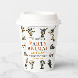 Vasos De Papel Whimsical Funny Animals 2nd Birthday Party