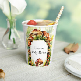 Vasos De Papel Whimsical Magical Mushroom Baby Shower