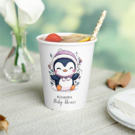 Vasos De Papel Whimsical Magical Penguin Baby Shower