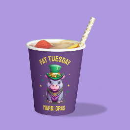 Vasos De Papel Whimsical Mardi Gras Fat Tuesday Hippo