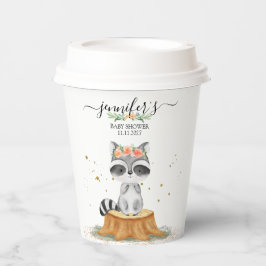 Vasos De Papel Whimsical Raccoon Nature Baby Shower