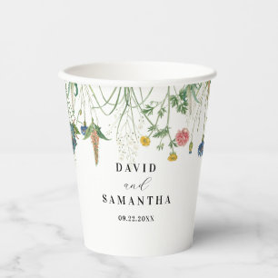 Vasos De Papel Whimsical Secret Garden Wildflowers