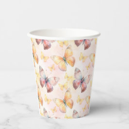 Vasos De Papel Whimsy mariposa acuarela