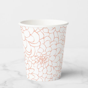 Vasos De Papel White Dahlia Floral Bouquet - terra cotta