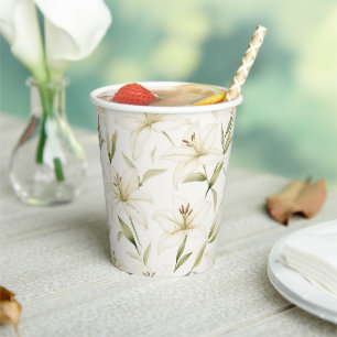 Vasos De Papel White Easter Lilies