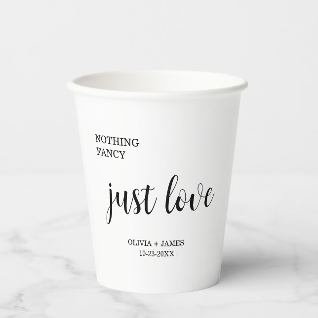 Vasos De Papel White Nothing Fancy Just Love Wedding  (Anverso)