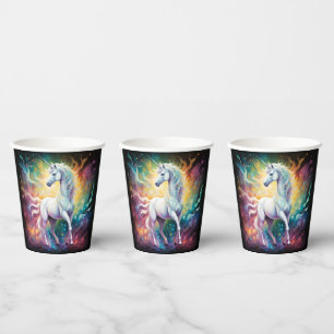 Vasos De Papel White Wonder: El Unicornio espectral blanco,