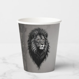 Vasos De Papel Wild Grace: impresionante retrato de un león