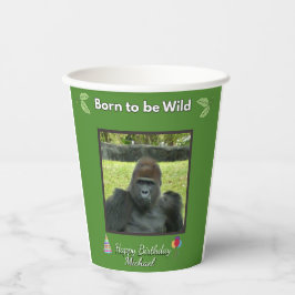 Vasos De Papel Wild Jungle Gorilla Birthday Design
