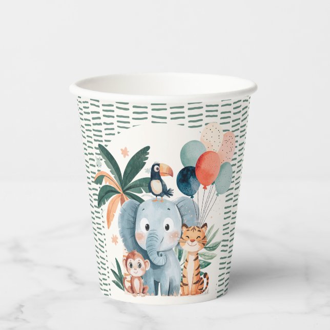 Vasos De Papel Wild Jungle Theme Birthday Party (Anverso)