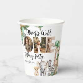 Vasos De Papel Wild One Birthday Safari Animal Photo