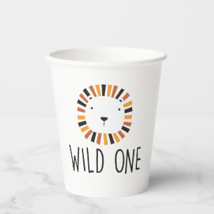 Vasos De Papel Wild one boho Lion Napkins de primer cumpleaños