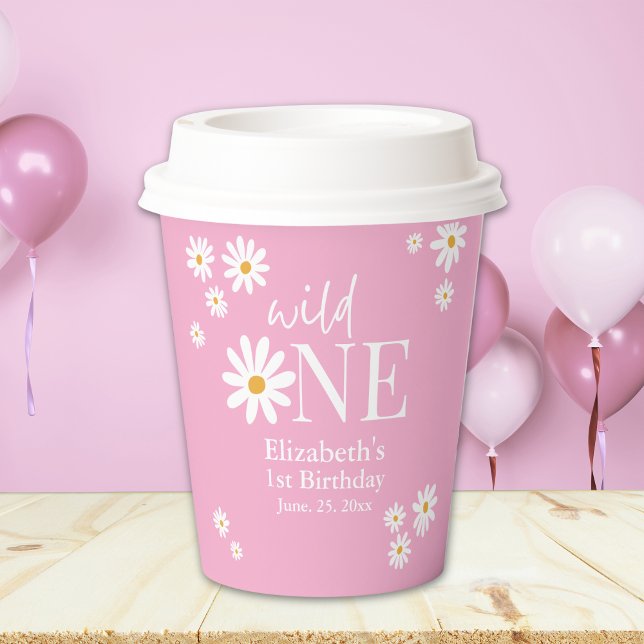 Vasos De Papel Wild One Daisy First Birthday – Boho Girl Party  (Subido por el creador)