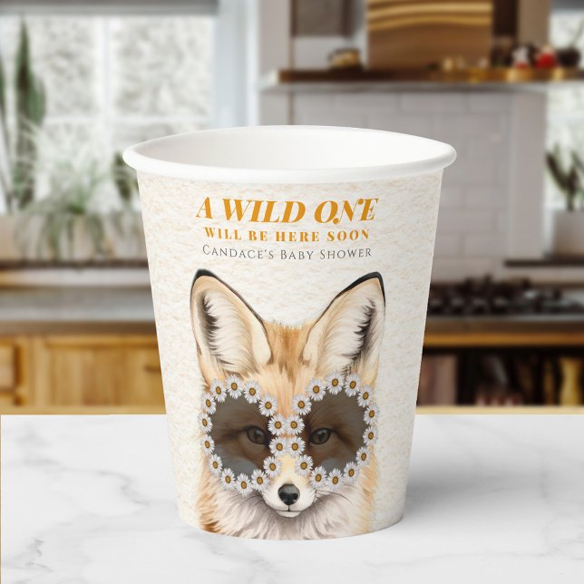 Vasos De Papel Wild One Daisy Fox Baby Shower (Subido por el creador)