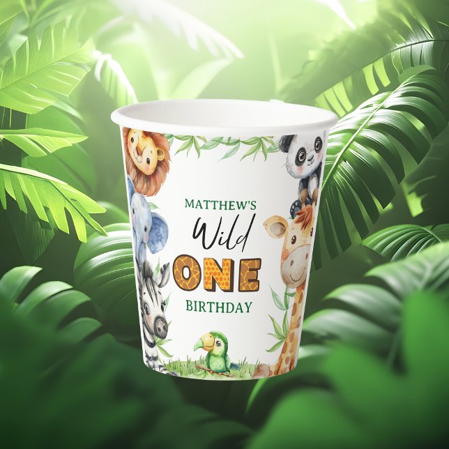 Vasos De Papel Wild One Jungle Safari 1st birthday  (Subido por el creador)