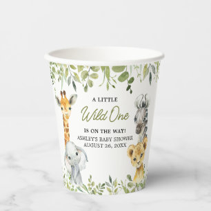 Vasos De Papel Wild One Jungle Safari Baby Shower