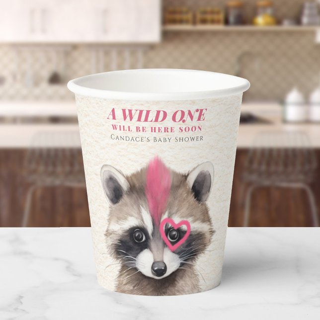 Vasos De Papel Wild One Mohawk Raccoon Baby Shower (Subido por el creador)