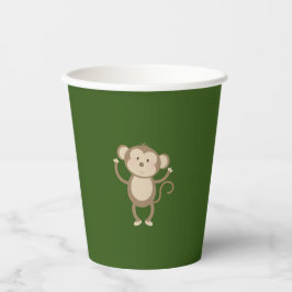Vasos De Papel Wild One Safari Animal Monkey Baby Shower