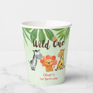 Vasos De Papel Wild One, Safari First Birday Paper Cup