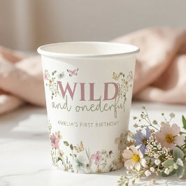 Vasos De Papel Wild & Onederful Wildflower 1st Birthday Party