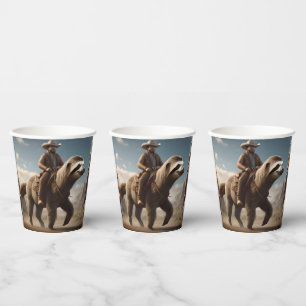 Vasos De Papel "Wild West se pregunta: Vaquero montando un caball