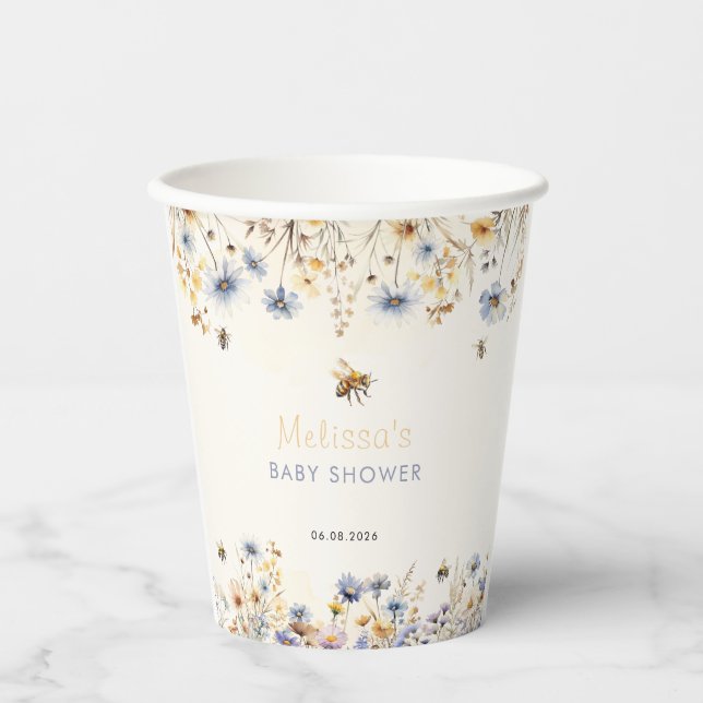 Vasos De Papel Wildflower Baby Shower Spring (Anverso)