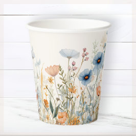Vasos De Papel Wildflower Boho Baby Shower