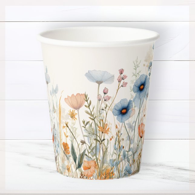 Vasos De Papel Wildflower Boho Baby Shower (Subido por el creador)