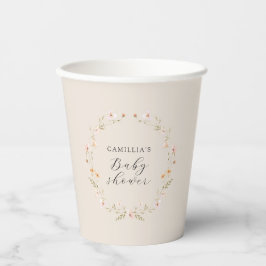 Vasos De Papel Wildflower Boho Floral Baby Shower