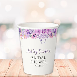 Vasos De Papel Wildflower Bridal Shower in Soft Purple Palette