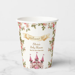 Vasos De Papel Wildflower Fairytale Castle Baby Shower Welcome