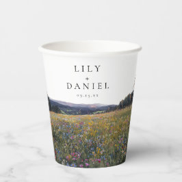 Vasos De Papel Wildflowers Floral Meadow Wedding