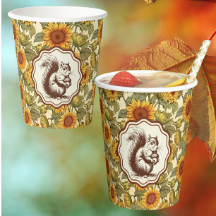 Vasos De Papel William Morris Autumn deja la ardilla