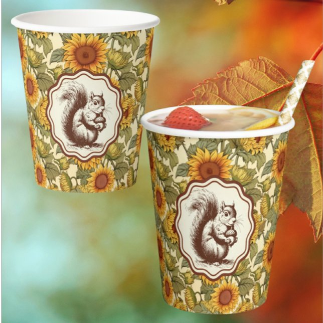 Vasos De Papel William Morris Autumn deja la ardilla (Subido por el creador)
