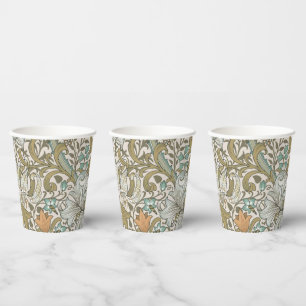 Vasos De Papel William Morris Golden Lily Azul Clásico